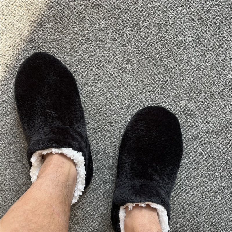Pantofole da casa da uomo Fluffy Home Winter Warm Plus Size peluche antiscivolo morbido comodo maschio Casual scarpe da pavimento per interni pigro piatto Fuzzy