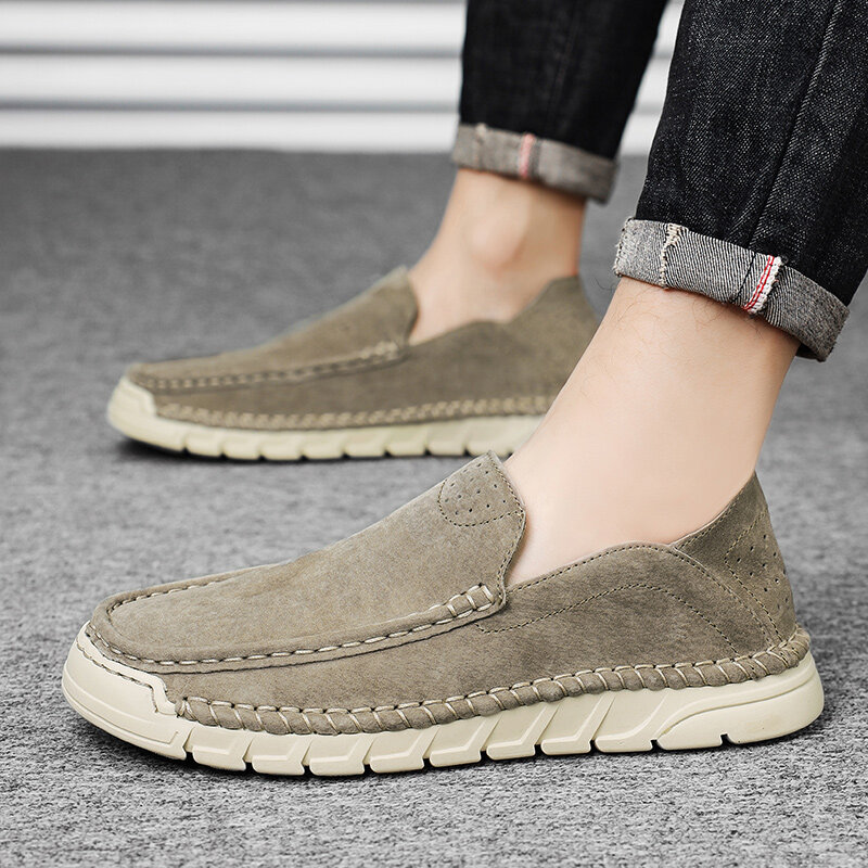 Gouden Jonge Mannen Casual Schoenen Mode Loafers Retro Rijden Flats Comfortabele Heren Loafers Vrijetijdsschoenen