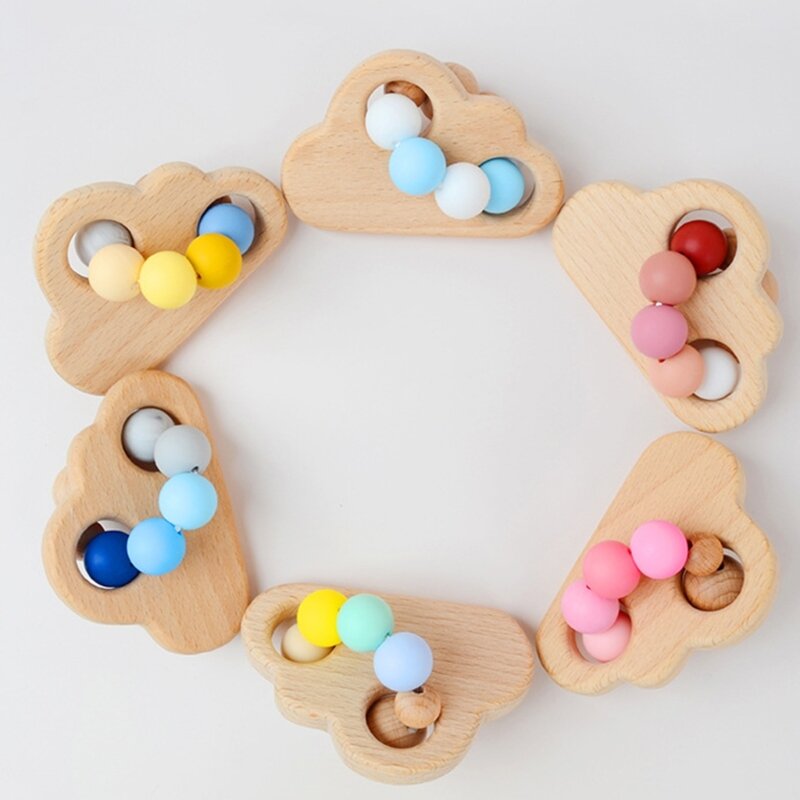 Baby Teething Toy Safe and Soothing Teether Chewable Cartoon Cloud Chewing Toy for Teething Discomfort Relief