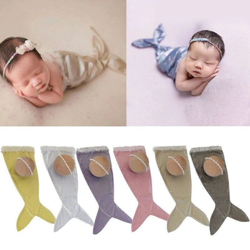 Новинка 2023 года, комплект костюмов для фотосъемки новорожденных, реквизит для фотосессии с бусинами, повязки на голову, для и