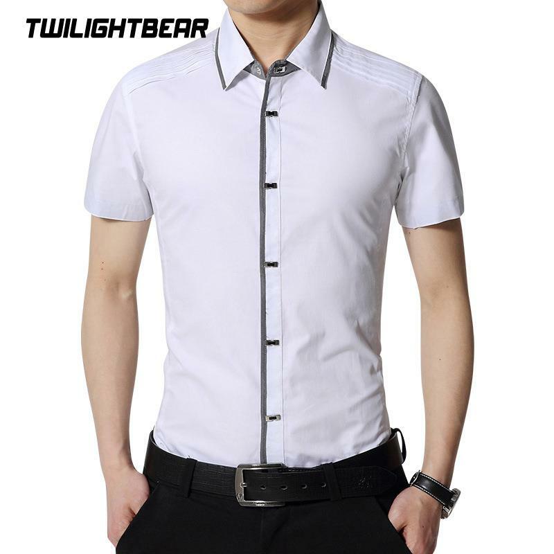 Рубашка мужская оверсайз из чистого хлопка, классическая сорочка с короткими рукавами, в деловом стиле, повседневная офисная одежда, AF336, 5XL