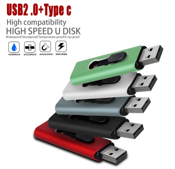 Multifuncional OTG USB Flash Drive, 3 em 1 tipo-C Pendrive, Pen Drive para telefone, 128GB, 256GB, 512GB, 1TB, 32 GB, 64GB, 2023