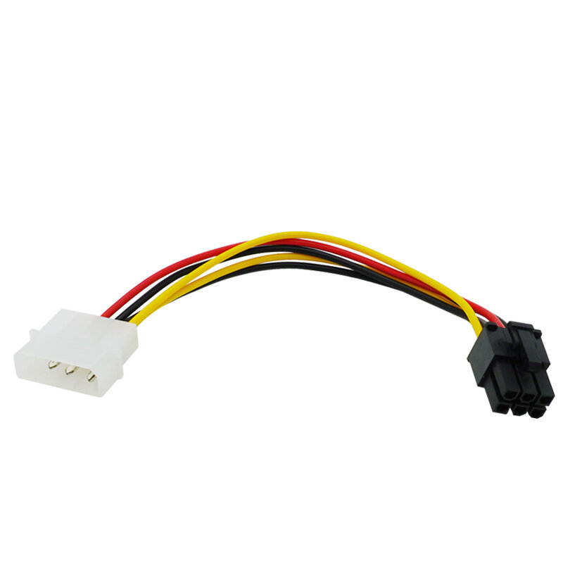 1pcs 4Pin Molex to 6 Pin Connector PCI-Express PCIE Video Card Power Converter Adapter Cable 18cm