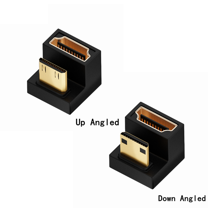 وصلة HDMI صغيرة على شكل حرف U ذكر إلى HDMI ، محول بزاوية 360 درجة L ، تمديد نسائي 2.1 فولت ، محول 4K 5K ثلاثية الأبعاد UHD 8K 60Hz
