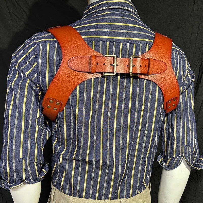 Мужские кожаные подтяжки 3,5 см, подтяжки с двумя плечами, мужские подтяжки для брюк, мужские подтяжки