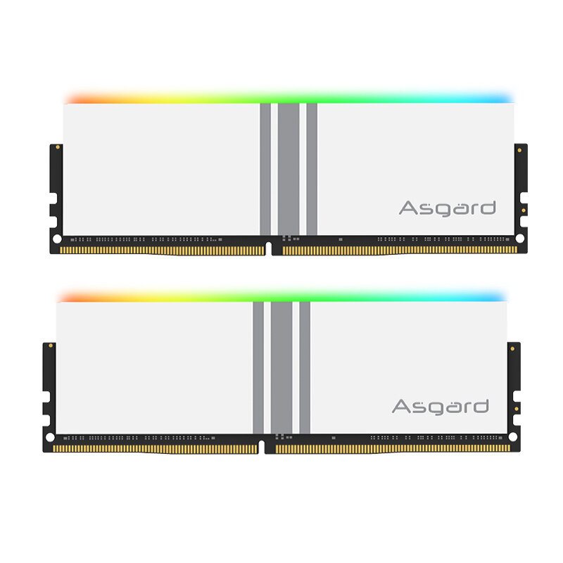 Asgard-DDR4 RAM PC para desktop, 8GB x 2, 16GB x 2, 3200MHz, 3600MHz, RGB, branco polar