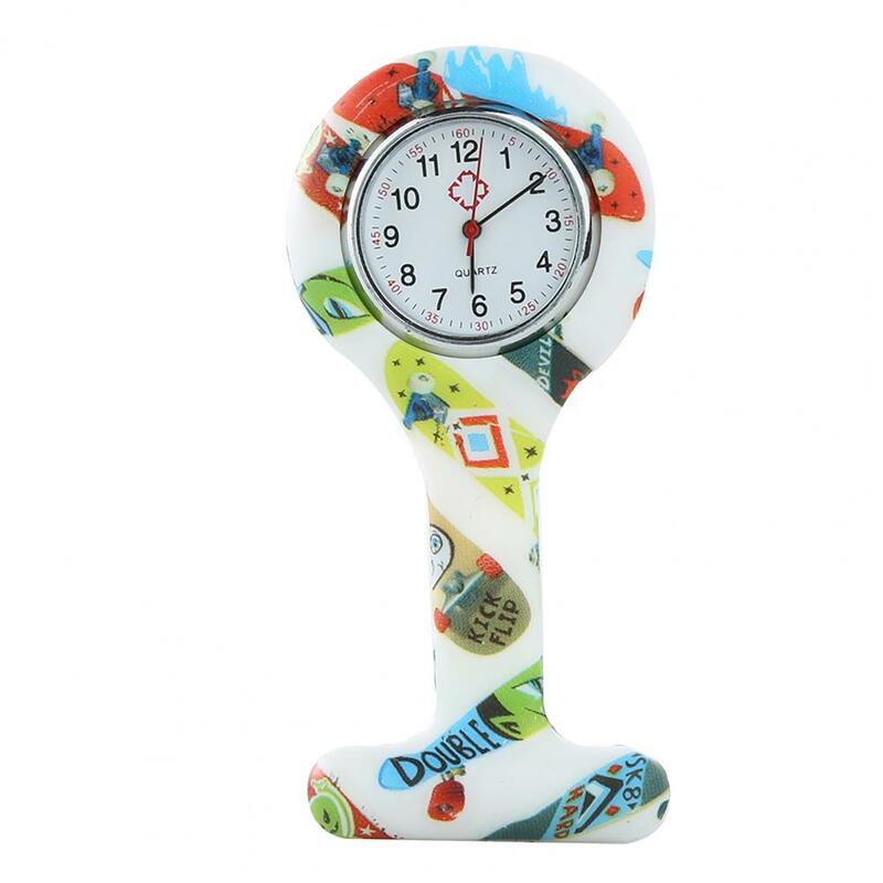 패션 간호사 포켓 시계 실리콘 의료 포켓 여성용 다이얼 클립 브로치 핀 포켓 시계, 걸이식 시계 브로치 선물 시계