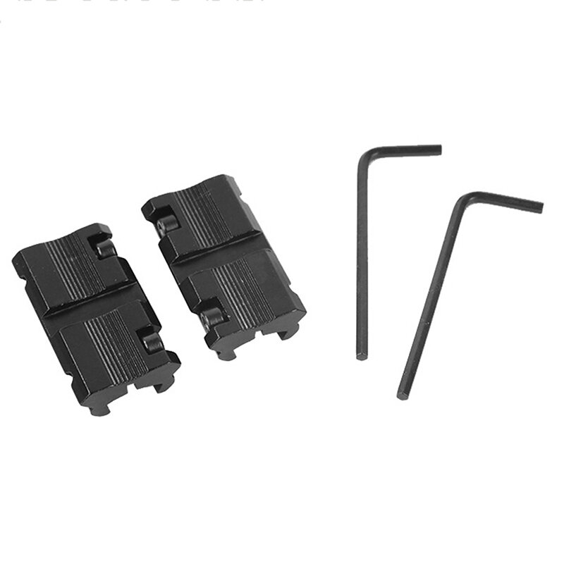 2Pcs Tactical Scope Adapter Mount Base 11mm Dovetail to 20mm Weaver Picatinny Rail Mount Hunting Rifle Ring Converter