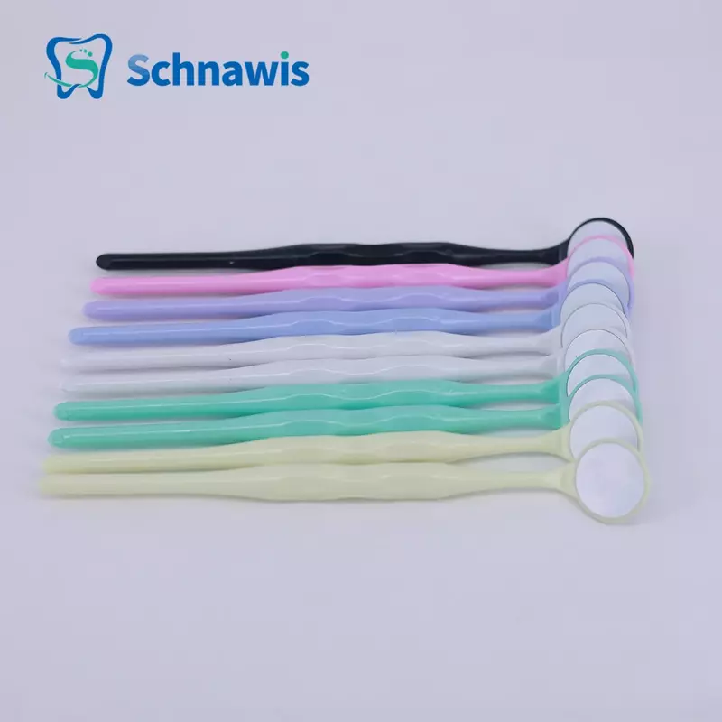 10pcs/Box Dental Double Sided Mouth Mirrors Autoclavable Surface Exam Reflectors With Handle Oral Tooth Whitening Dentist Tool