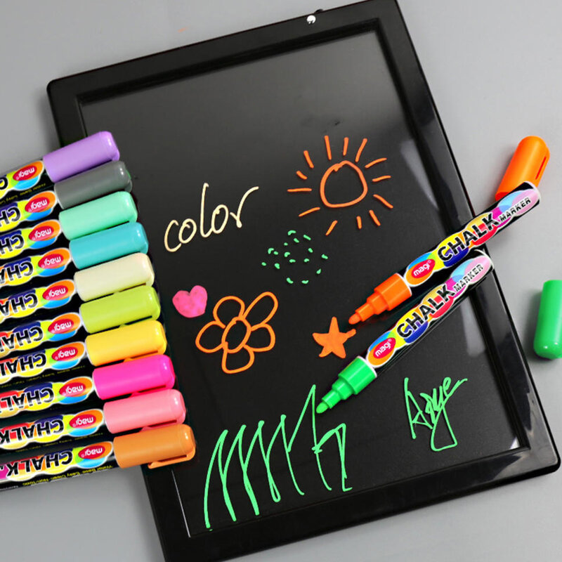 Vloeibare Krijt Marker Schoolbord Verf Met Omkeerbare Tips Veilig Milieu Chalk Board Verf Sneldrogende Pc En Inkt Krijt