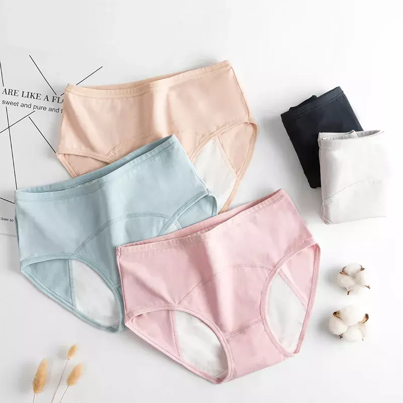 Nowe majtki damskie duże rozmiary bawełniane figi damskie zapobiegające wyciekom menstruacyjnym wygodne oddychające majtki