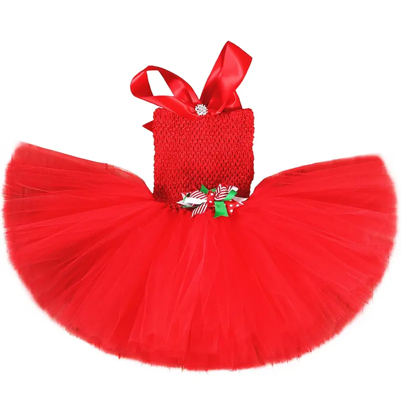 สาวคริสต์มาส Tutu ชุดสีแดงเด็กวัยหัดเดินเด็กทารกคริสต์มาส Elf เสื้อผ้าเครื่องแต่งกายแฟนซีเด็ก Xmas ปีใหม่เดรส