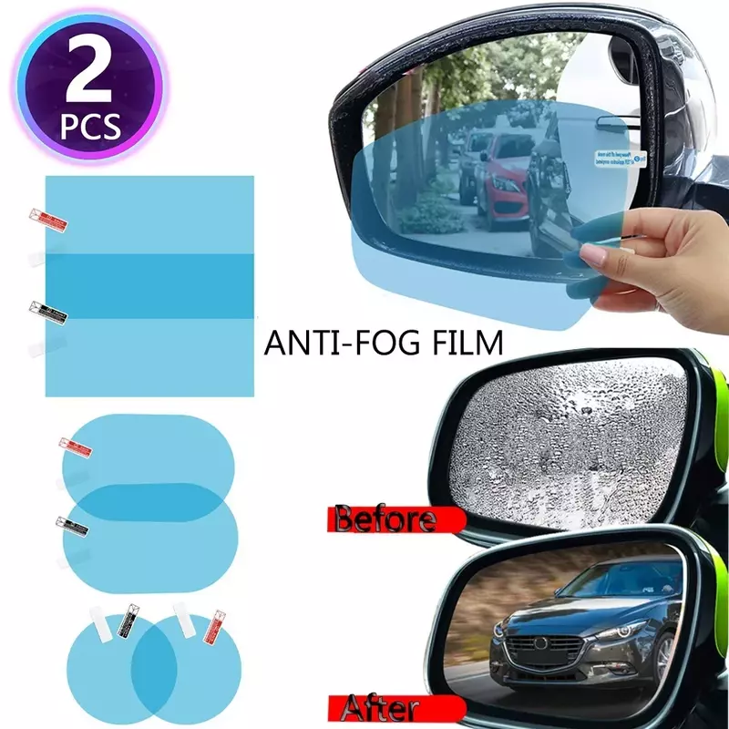 保護フィルム付きバックミラー,防曇,防水,車の窓用,防雨