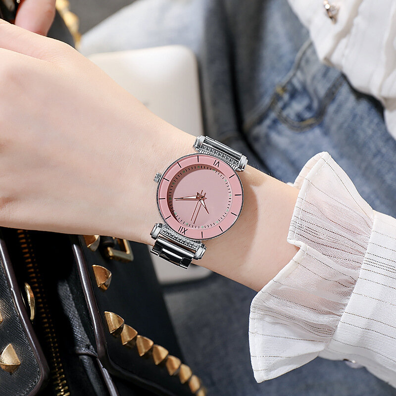 Reloj de pulsera de cuarzo con correa de acero para mujer, relojes femeninos de lujo, estilo clásico y Simple, Vintage