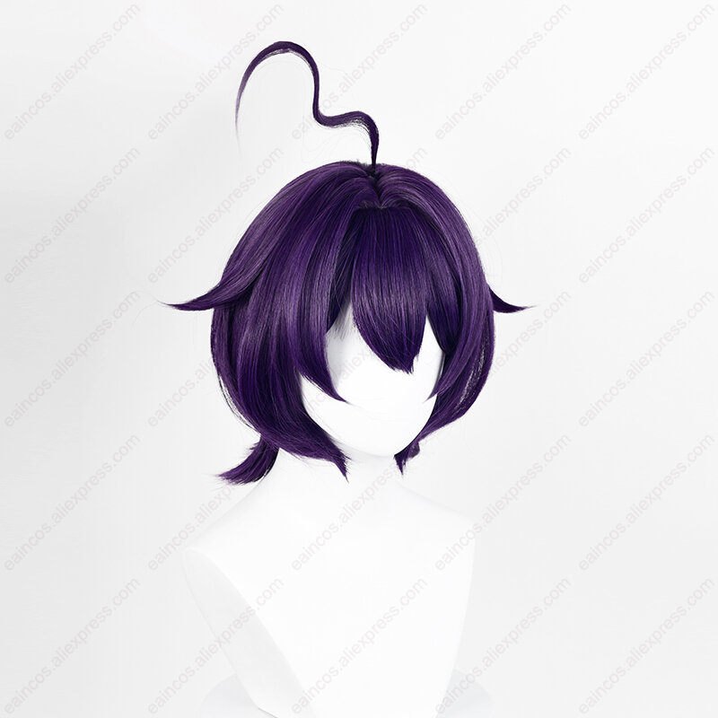 Парик Hiiragi Utena из аниме, 33 см, короткие фиолетовые черные парики, термостойкие синтетические волосы