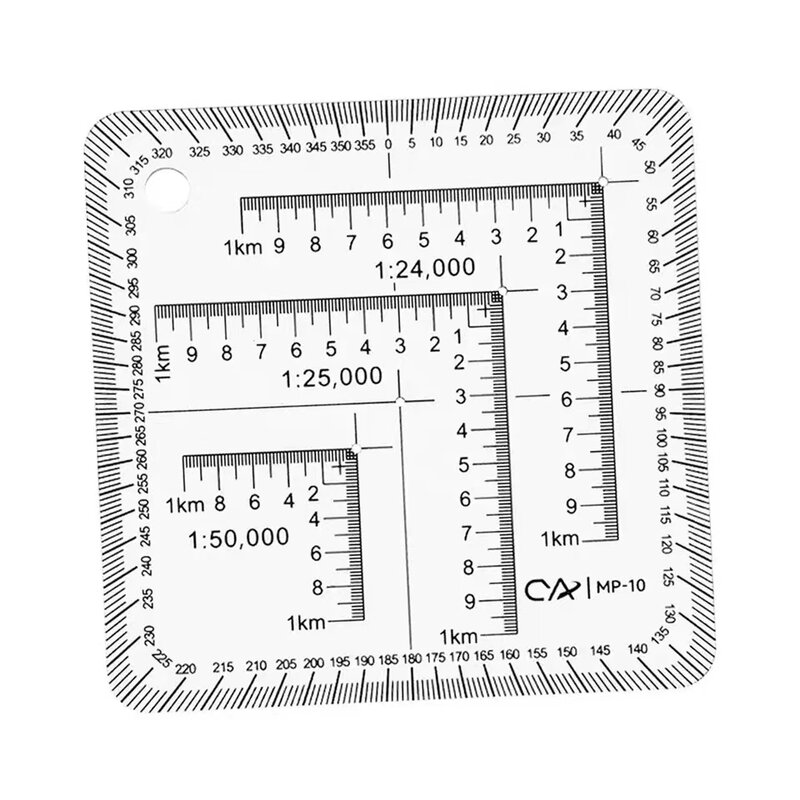 透明なポケットグリッドの読書マップ、学校の学習、5m、ミリ秒、座標、1:24000、1:25000、1:50000