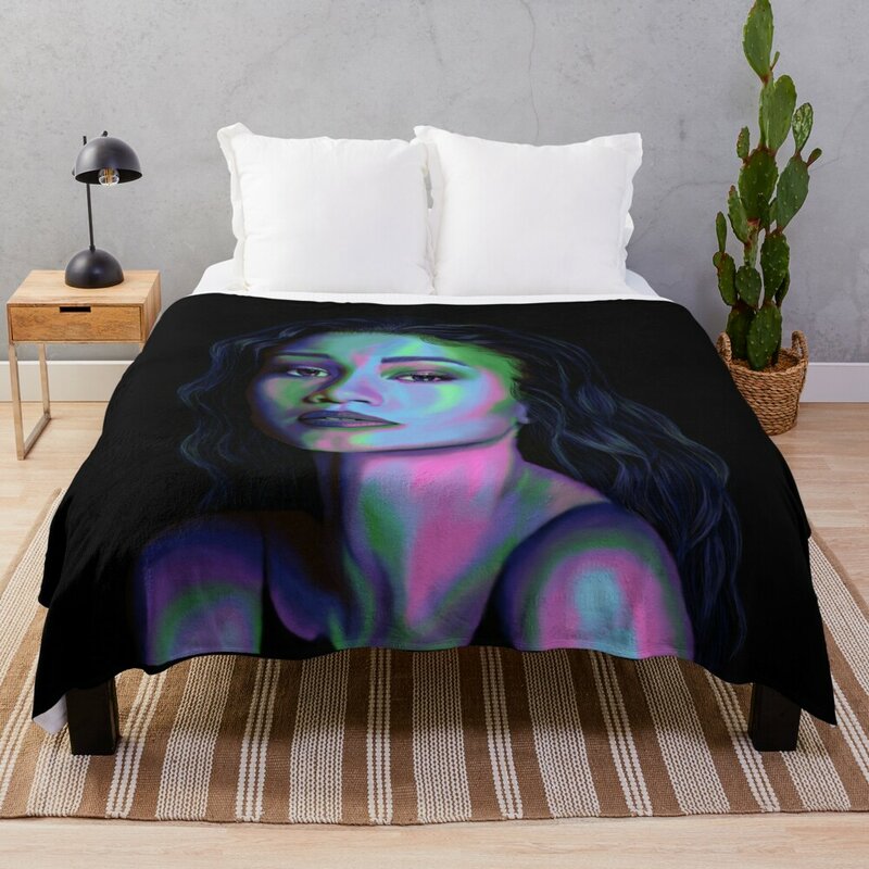 Zendaya in Color Throw Blanket throw blanket for sofa Blanket Luxury Picnic Blanket