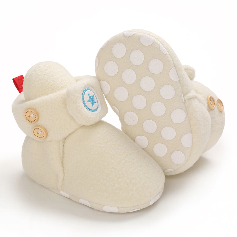 Sepatu Bayi Fashion Baru Sepatu Bayi Katun Hangat Warna Solid Sepatu Pertama Berjalan Sepatu Bot Nyaman Lembut Hangat Tempat Tidur Bayi