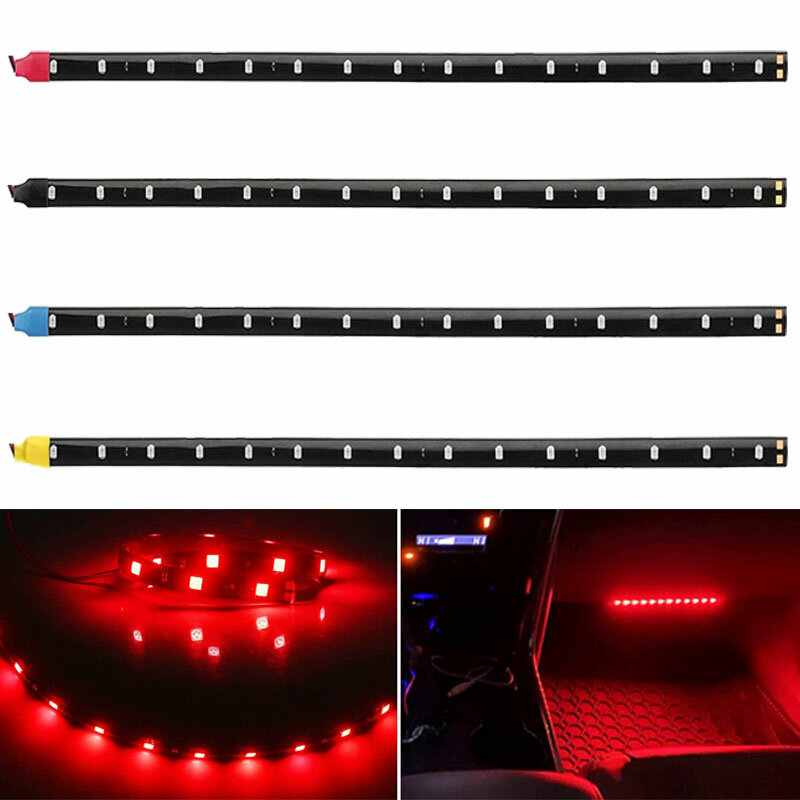 Impermeável LED Strip Lights para interior do carro, lâmpadas flexíveis atmosfera, lâmpadas diurnas, decoração exterior, 12V, 30cm, 1 Pc, 10 Pcs