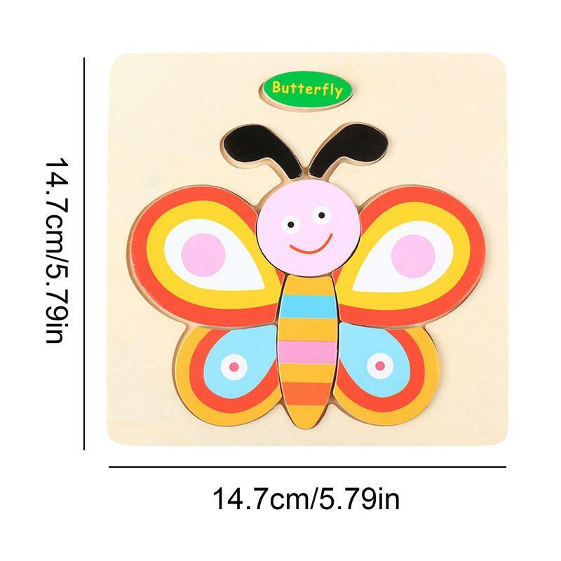 Wooden Puzzles For Toddler Lovely Animal Puzzle Block Set Water Based Paint Educational Puzzle Games Montessori Learning Toys