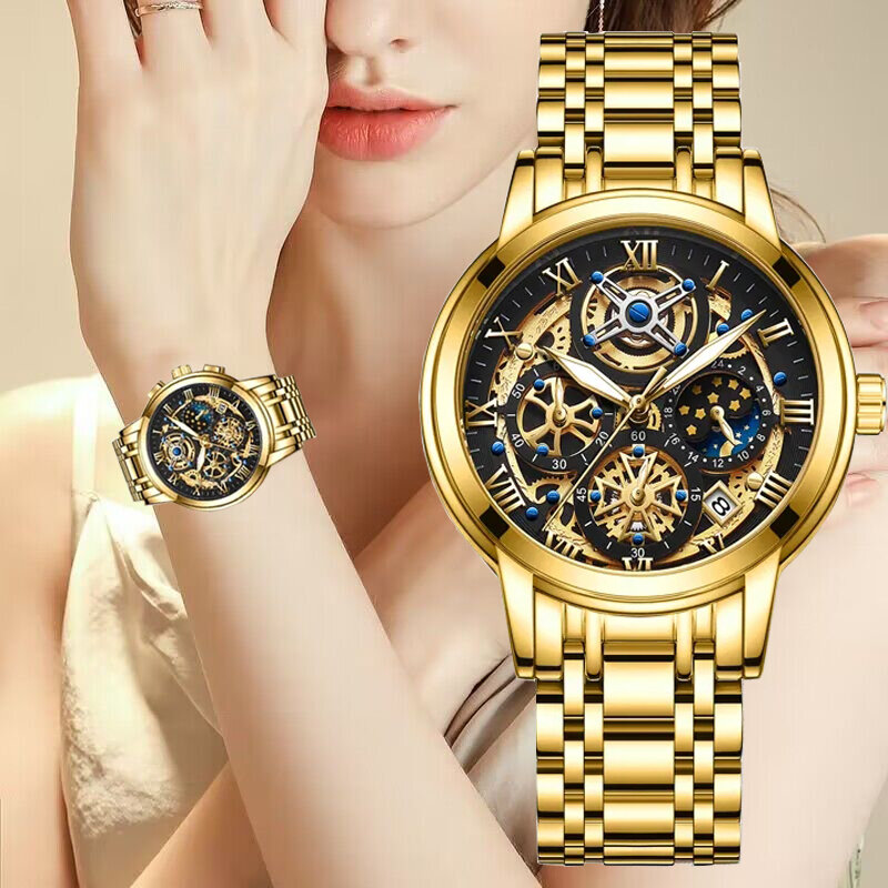 LIGE Exquisite Minimalist Women Watch Luxury Fashion Stain Steel Ladies orologio da polso al quarzo impermeabile orologio da donna in oro rosa