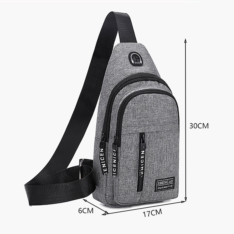 Bolsa multifuncional USB para homens, bolsa de ombro impermeável, sacos crossbody designer mensageiro, mochila esportiva, bolsas de viagem, USB
