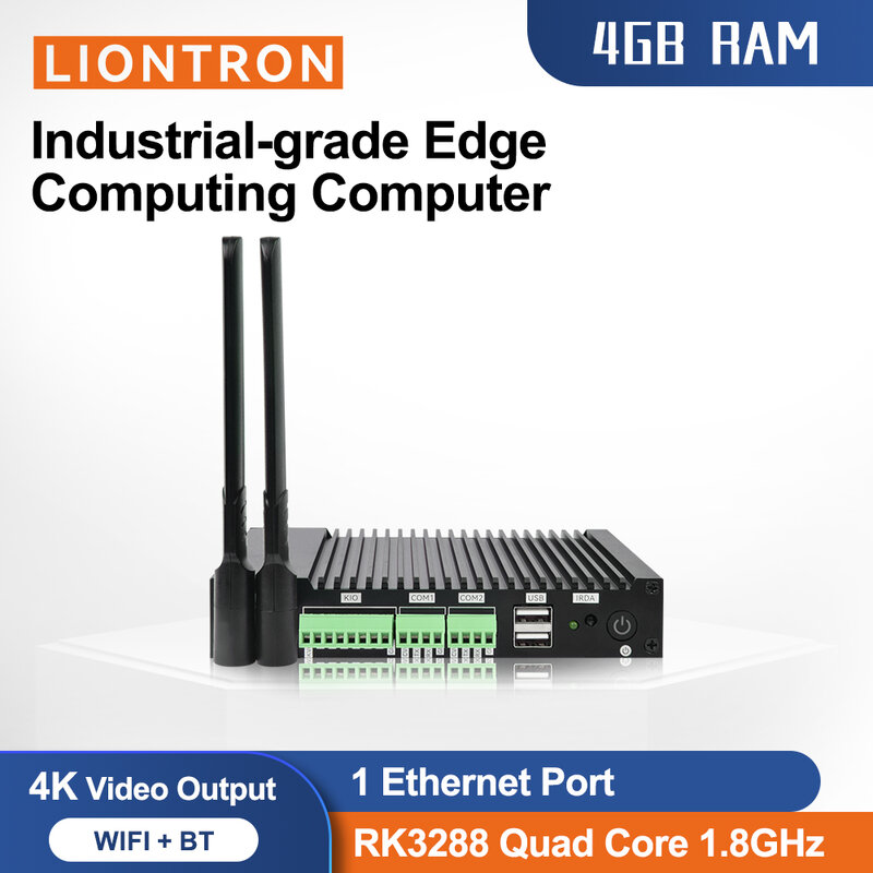 Mini PC Liontron-Android, CPU Rockchip RK3288, 2G, 4G RAM, 8G, 128G Armazenamento, HD-MI, LVDS, EDP, 4 * USB 2.0, 2 * COM, 1 ou 2 RJ45, LAN com CE FCC