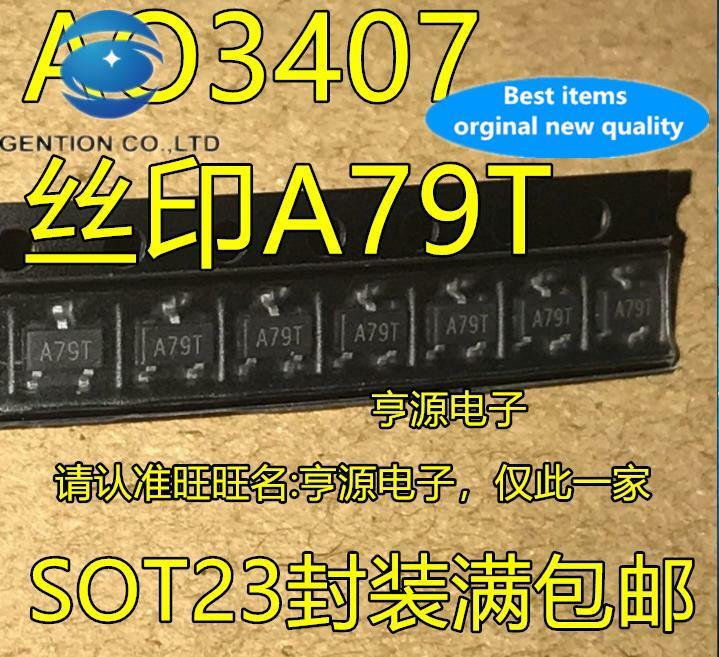 100pcs 100% orginal new P-channel FET AO3407 A79T 4.3A/30V SOT23