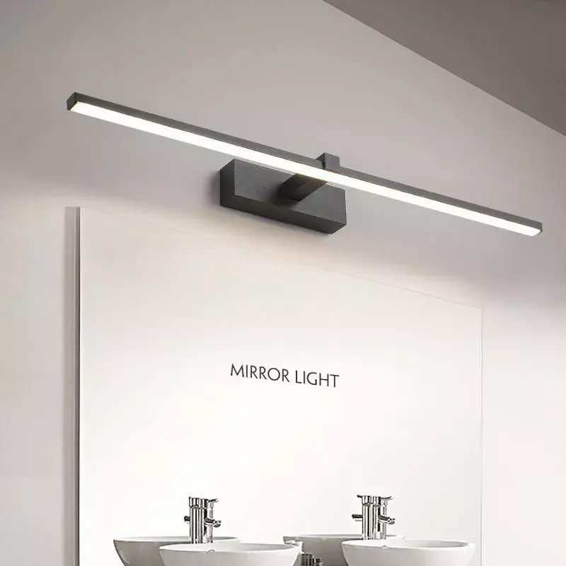 Luces Led para espejo, lámparas de pared impermeables para baño, lámpara plana LED blanca y negra, lámpara de pared interior moderna, iluminación de baño, maquillaje