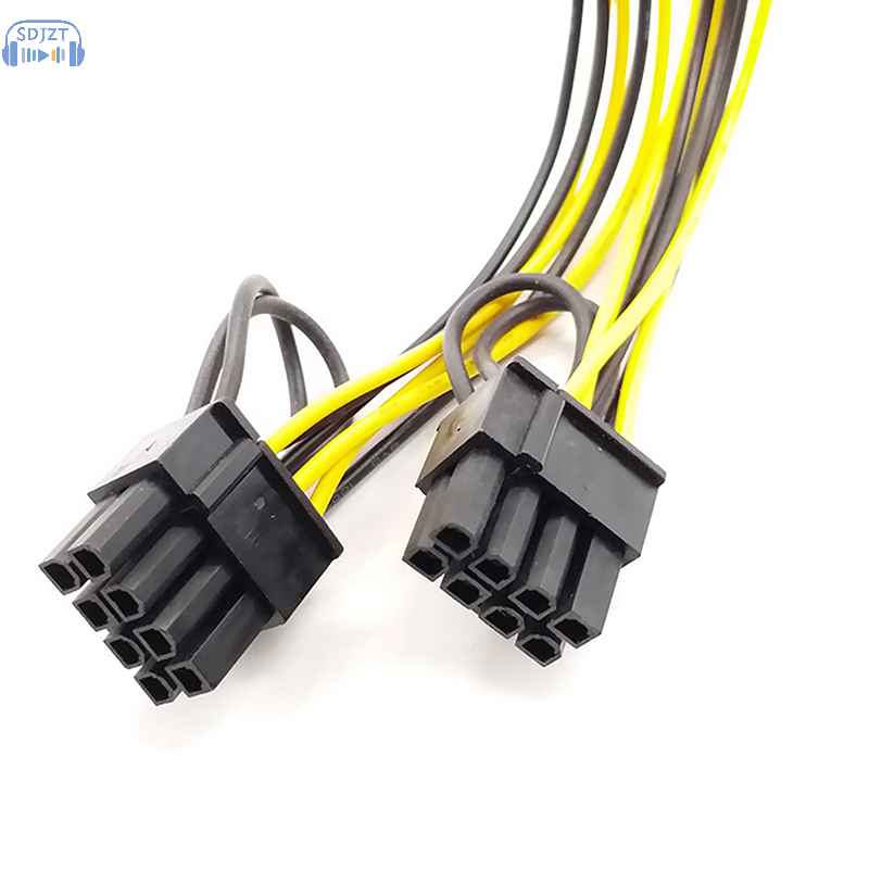 Kartu Video grafis Motherboard PCI GPU VGA kabel Splitter Hub kabel daya 8-pin PCI Express ke 2 X PCIE 8 (6 + 2) Pin ganda 8 Pin