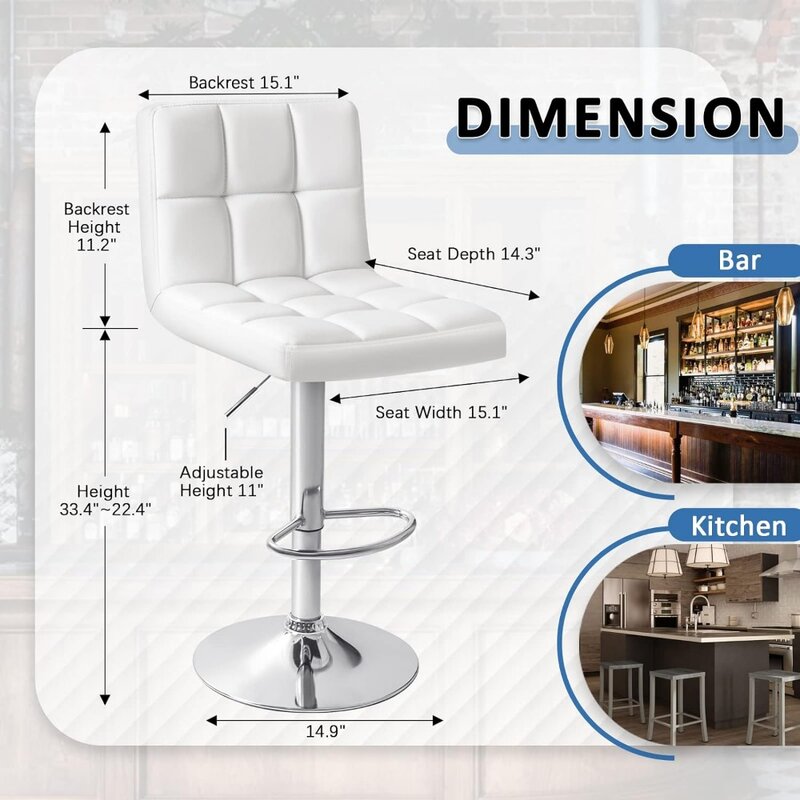 Барные стулья, современная модель, Регулируемая яркость, без подлокотников, гидравлическая кухонная стойка, барный стул, очень высокий квадратный