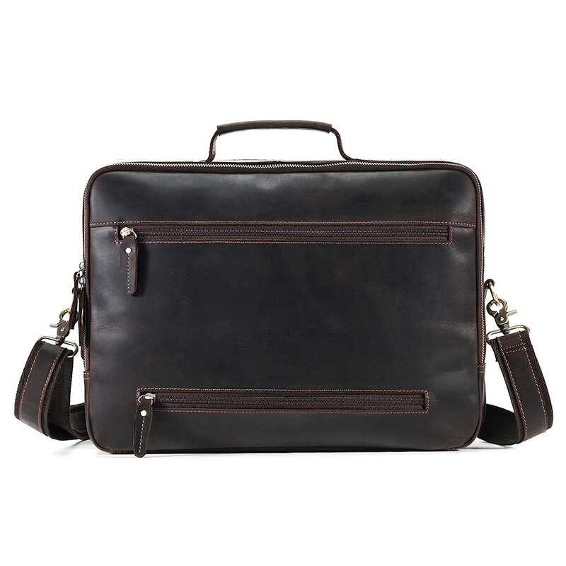 JOYIR Vintage Crazy Horse Leather Briefcase Business Travel Work Messenger Shoulder Portfolio for 15.6" Laptop Bag Handbag