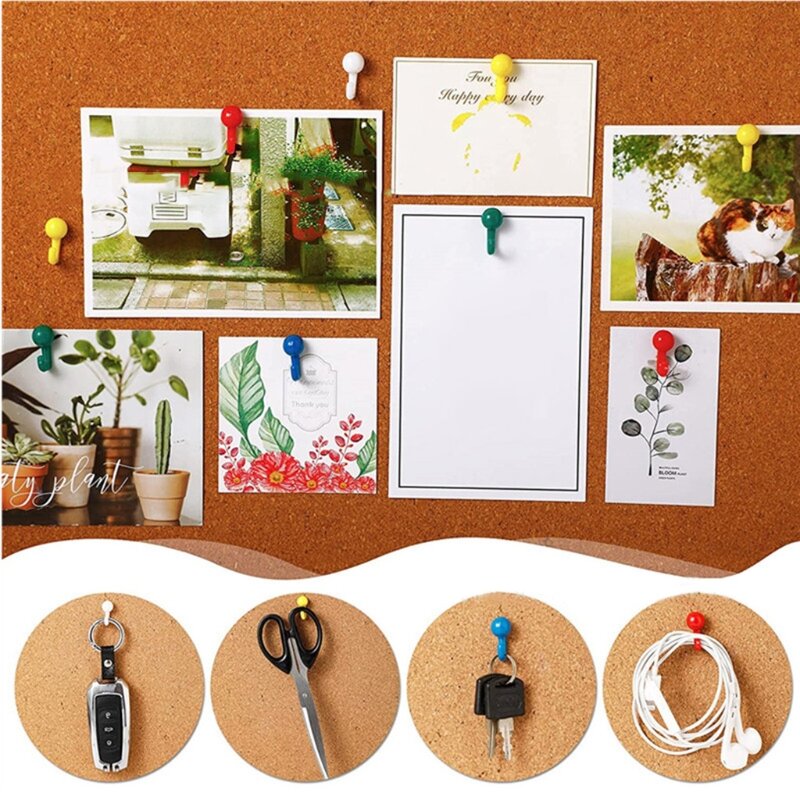 50 Pcs for Creative Hook-shaped Push Pin Paper Photo Memo Document Steel Tack Decorative Hanging Hook for Cork/Message Dropship