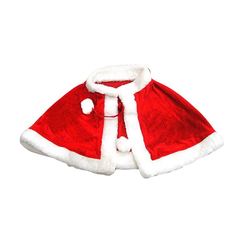Capa de terciopelo rojo para mujer y niña, chal de Navidad, disfraces de fiesta, vestido de decoración, disfraz de Papá Noel, moda, invierno, Año Nuevo