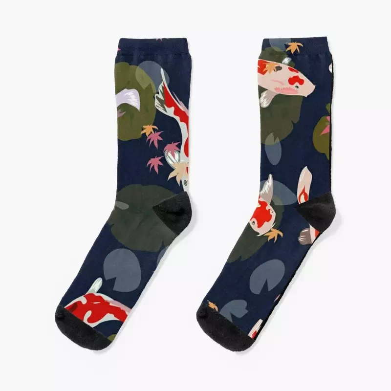 Kaus kaki Jepang untuk pria wanita, sepatu Kaos Kaki kolam ikan Koi, kaus kaki lari untuk pria dan wanita