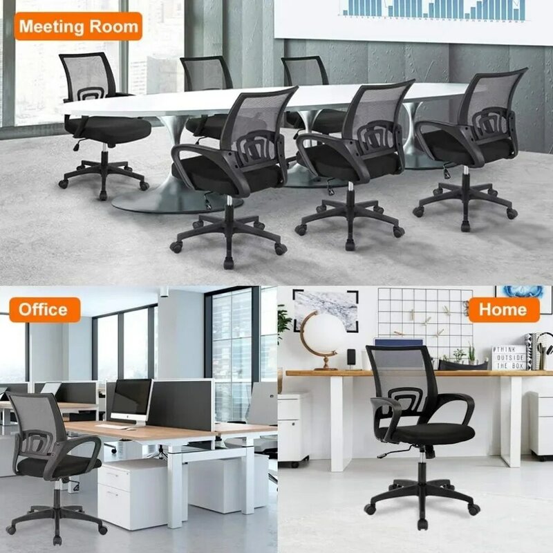 Home Office Stuhl ergonomische Schreibtischs tühle Mesh Computer mit Lordos stütze Armlehne rollend drehbar verstellbar schwarz