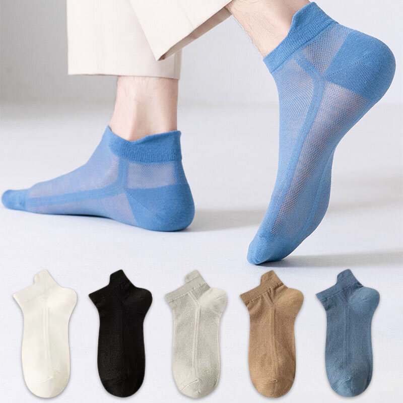 3Pairs Men Socks Fashion Cotton Breathable Casual Men's Sports Sock Sweat Absorbent Comfortable Ultra-thin Business Sokken