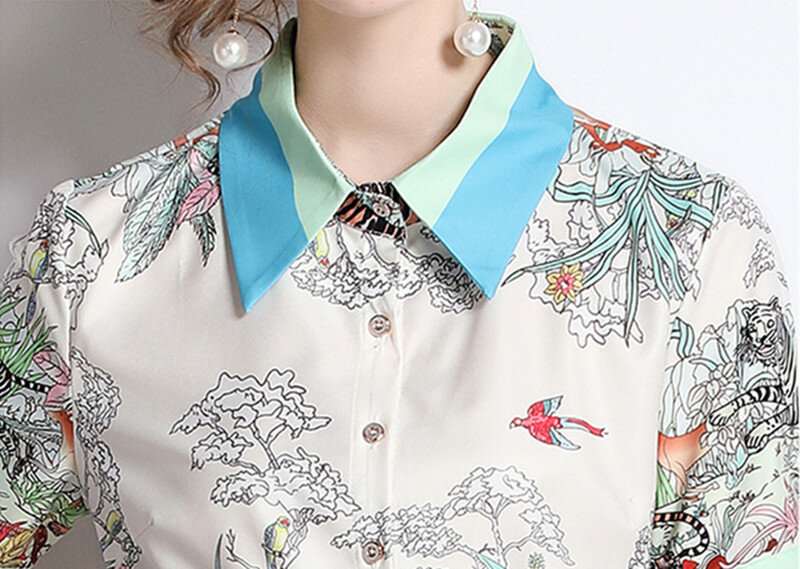 2022 Summer Elegant Flower Print gonne Suit camicia a maniche corte con risvolto Top + minigonna a pieghe con Mini abito da ballo Set 2 pezzi