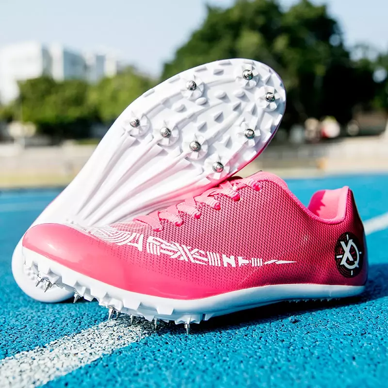 Zapatos deportivos de pista y campo para mujer, zapatillas de deporte de prueba, antideslizantes, coloridas, profesionales, Unisex