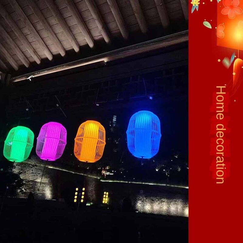 Pencahayaan teknik lentera merah Cina lentera gantung bersinar Festival Musim Semi lentera gantung tahan air LED Tahun Baru