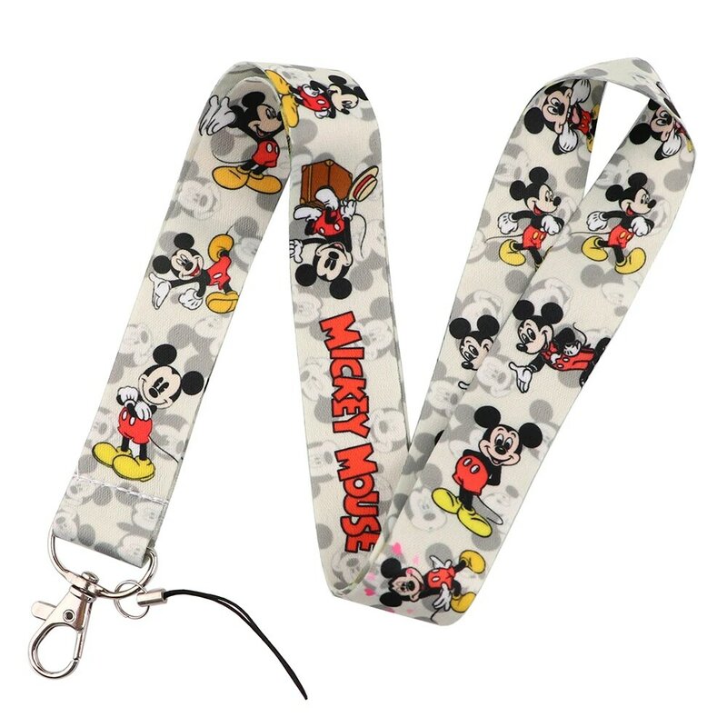 Mickey Mouse Cartoon Neck Strap Lanyards ID badge card holder keychain Mobile Phone Strap Gift Ribbon webbing necklace Gifts