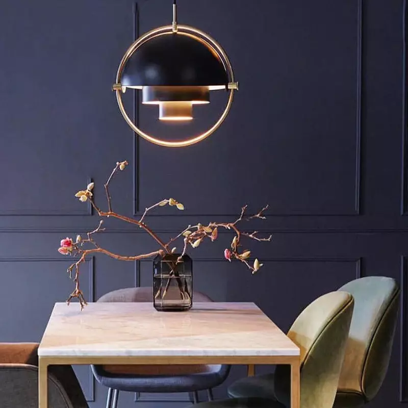 Lámparas colgantes de hierro de diseño danés, lámpara colgante de Gubi posmoderna para comedor, dormitorio, cocina, decoración del hogar, accesorios de laminación LED