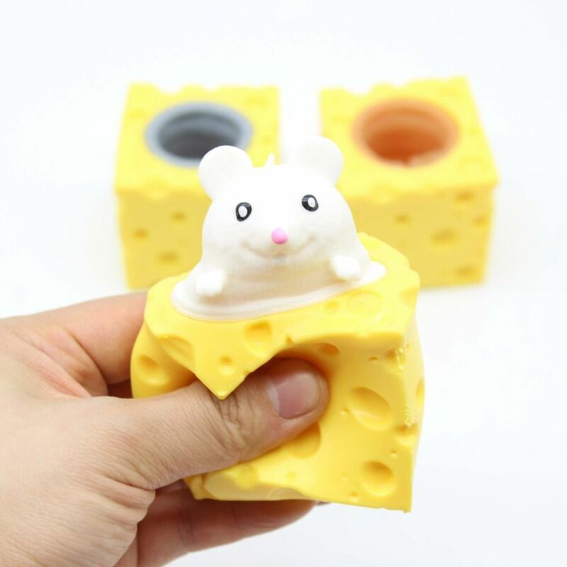 Cheese Mouse Pop Up Squeeze Toys Frog Hide and Seek, juguete de descompresión, diseño de dibujos animados, zanahoria, conejo, muñeca Tricky para niños