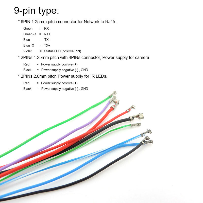 15V 9pin RJ45 Network Cable POE Network Port DC female power wire connector cable for IP Camera  Monitoring IP Cable e1