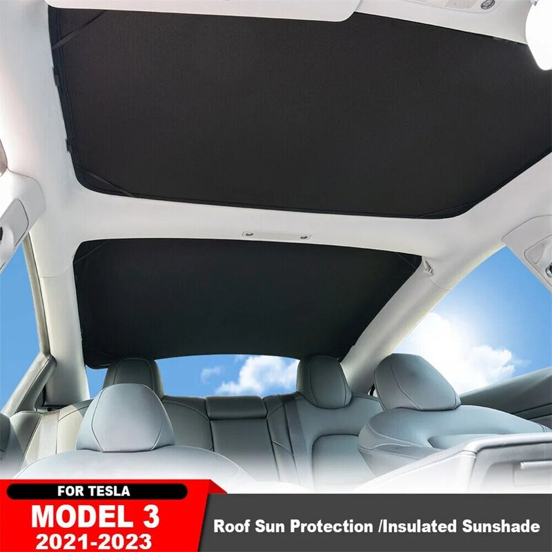 Toldo do telhado para Tesla Model Y 3, pano de gelo para atualização do teto solar do carro, fivela Sun Shades, clarabóia traseira de vidro, 2021-2023
