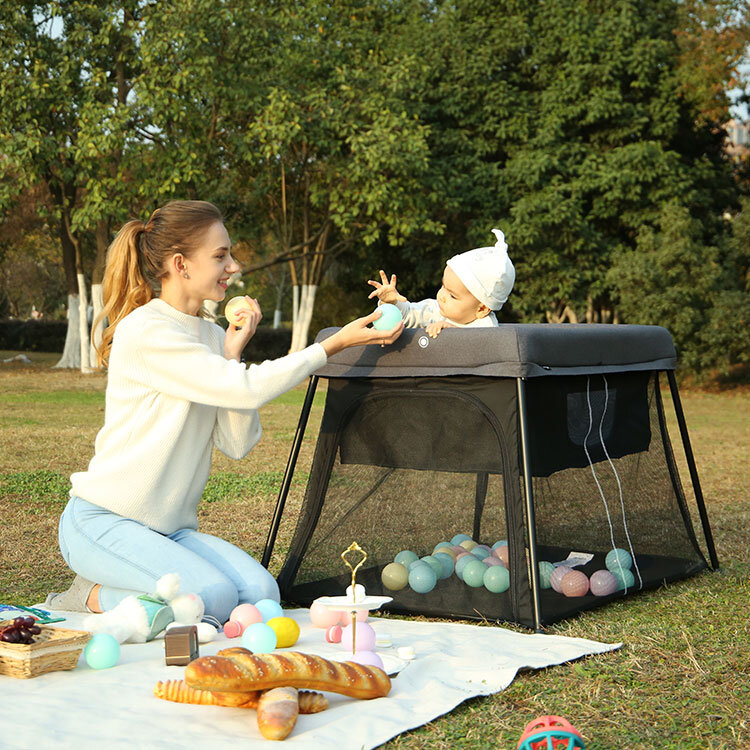Outdoor Mini Falt sicherheit Baby tragbare Spielplätze Baby Schlaf bett Stuben wagen faltbare Lauf gitter Bett Kinder bett Reise Babybett