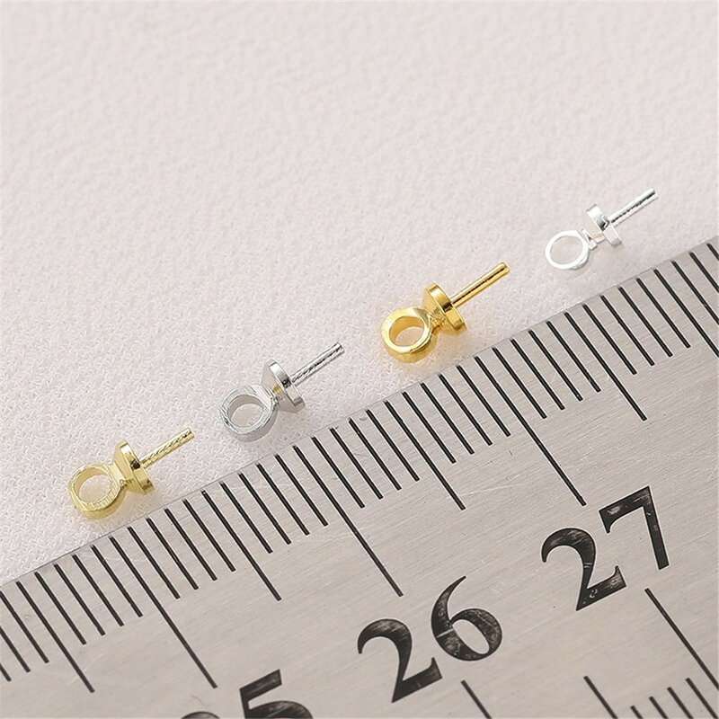 14 Karat Gold halbes Loch Schaf Auge Nadel Perle Kappe Anhänger Nadel hand gefertigt DIY Armband Halskette Schmuck Material Zubehör