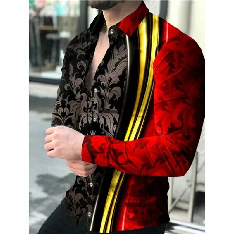 2023 new shirt top fashion men's creative high-definition pattern high-quality comfortable soft material outdoor street leisure