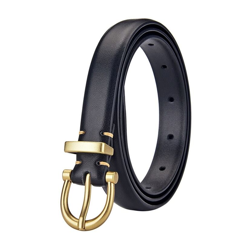 PU Leather Waist Belt Luxury Designer Zinc Alloy Buckle Skinny Waist Cinch Belt Thin Waistband Jeans Coat