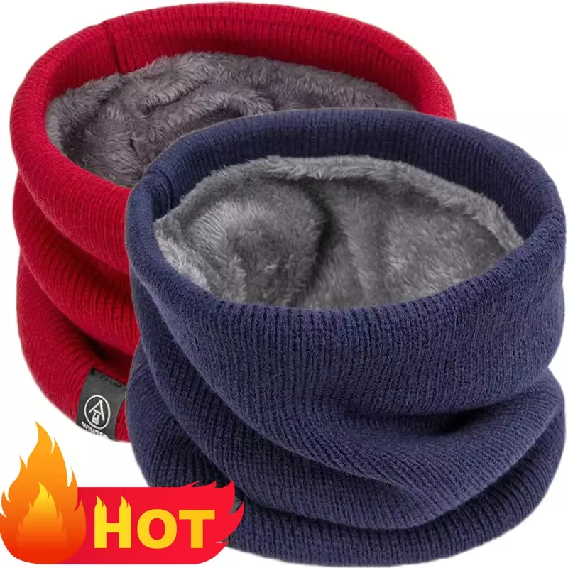 Winter Plush Muffler Woolen Knitting Neck Cover Fashion Solid Color Men Women Cold-proof Scarf Outdoors Warm Cycling Neckerchief